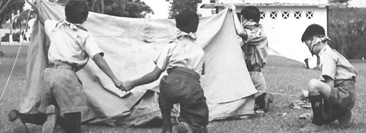 Tent pitching blindfolded