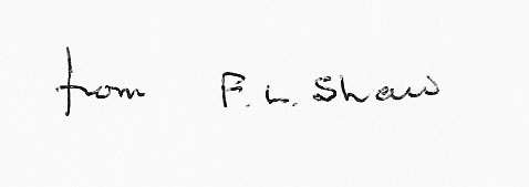 F L Shaw's signature