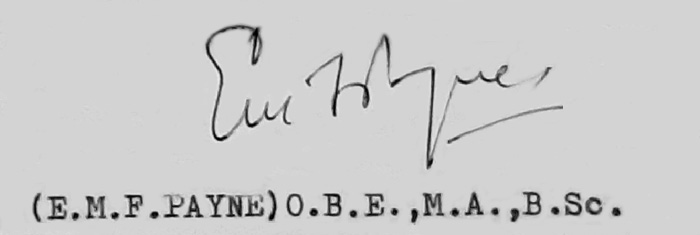 E M F Payne's signature