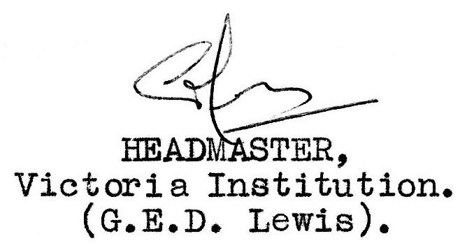 Dr Lewis' Signature