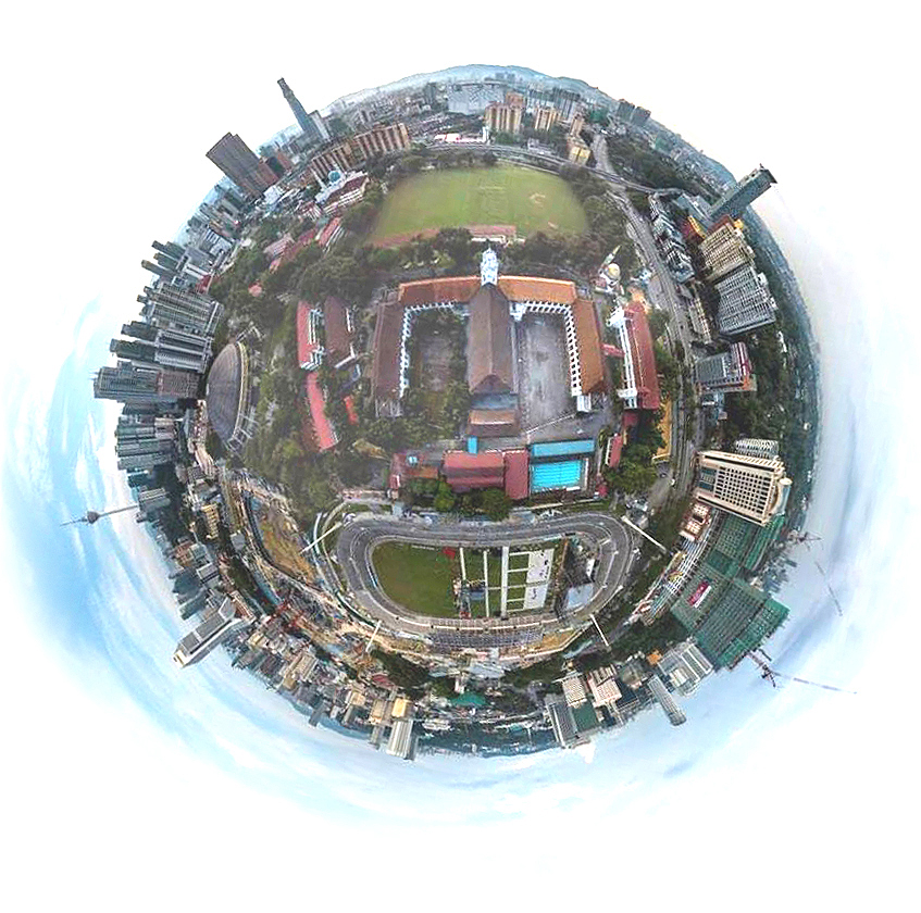 VI aerial fisheye view